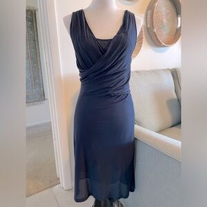 Massimo Dutti Layered Navy Dress